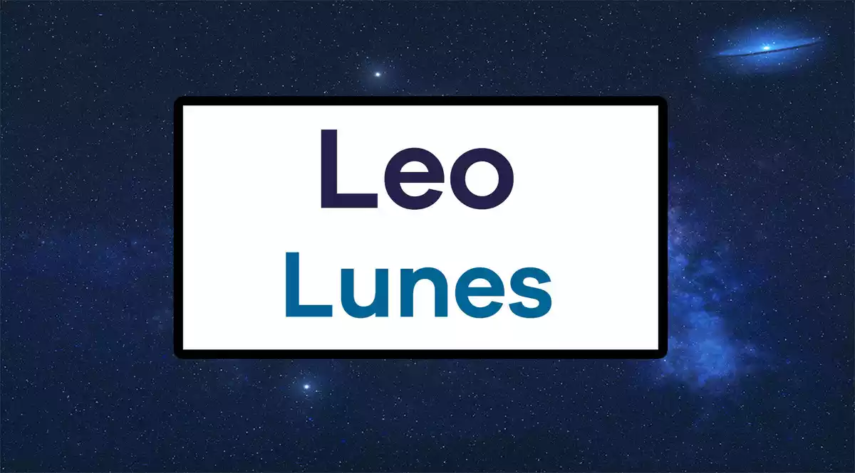 Horóscopo Leo Lunes con fondo azul oscuro